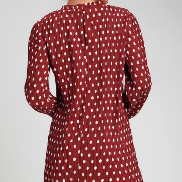 Lulu's Pleats To Meet You Polka Dot Dress Blogger Fav - Picture 4 of 11